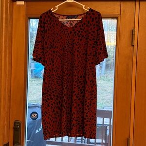 Apt. 9 Red and Black Leopard Print Top